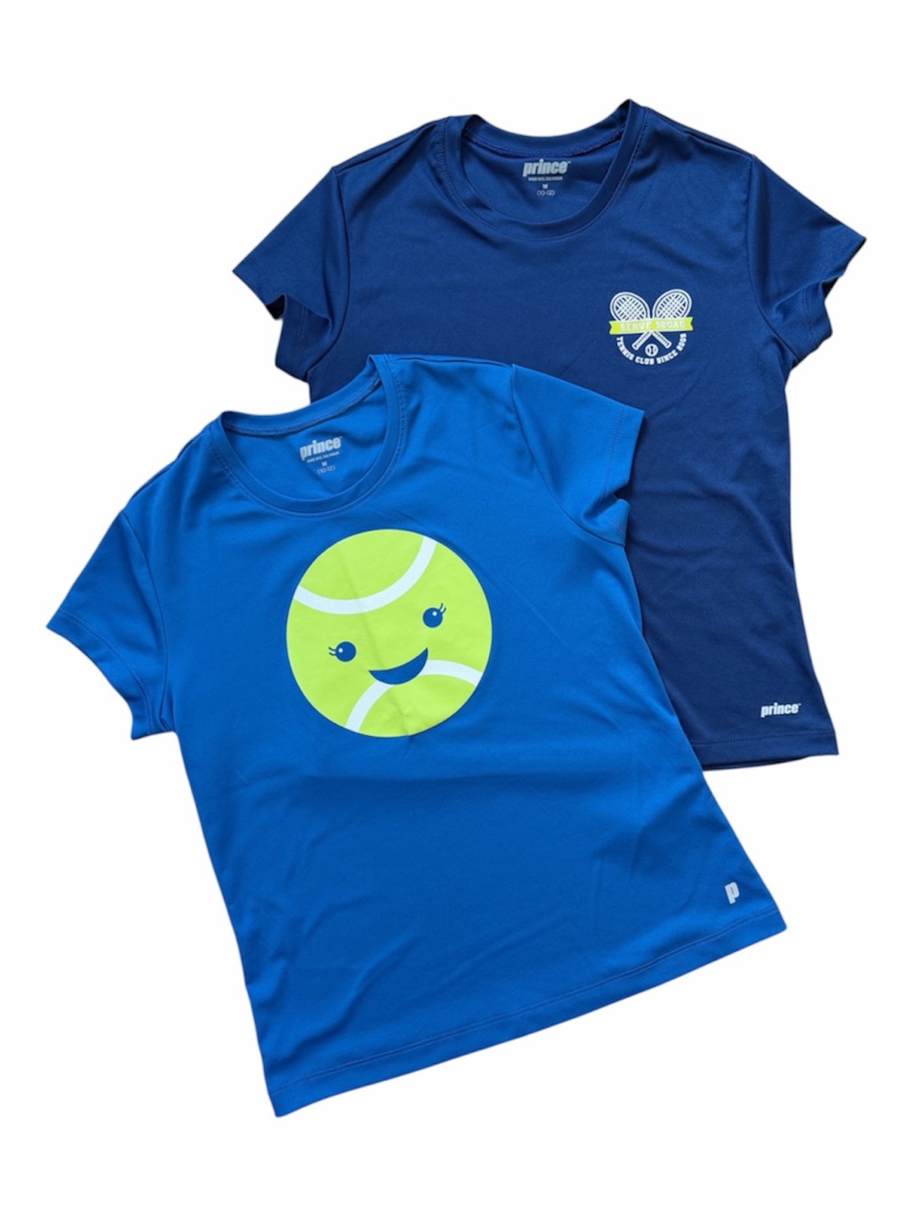 Prince Girls' Blue & Navy Tennis Graphic Performance Fabric Short Sleeve Tees